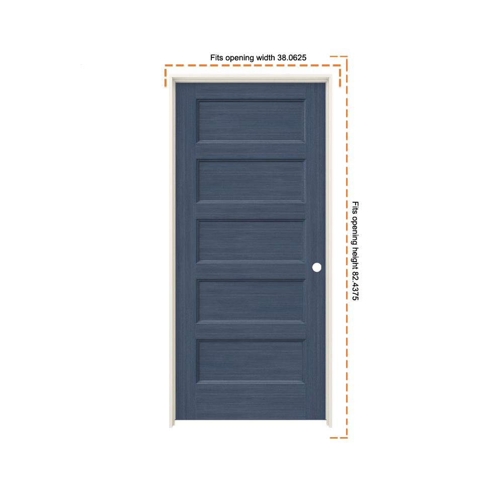 JELDWEN 36 in. x 80 in. Conmore Denim Stain Smooth Solid Core Molded Composite Single Prehung