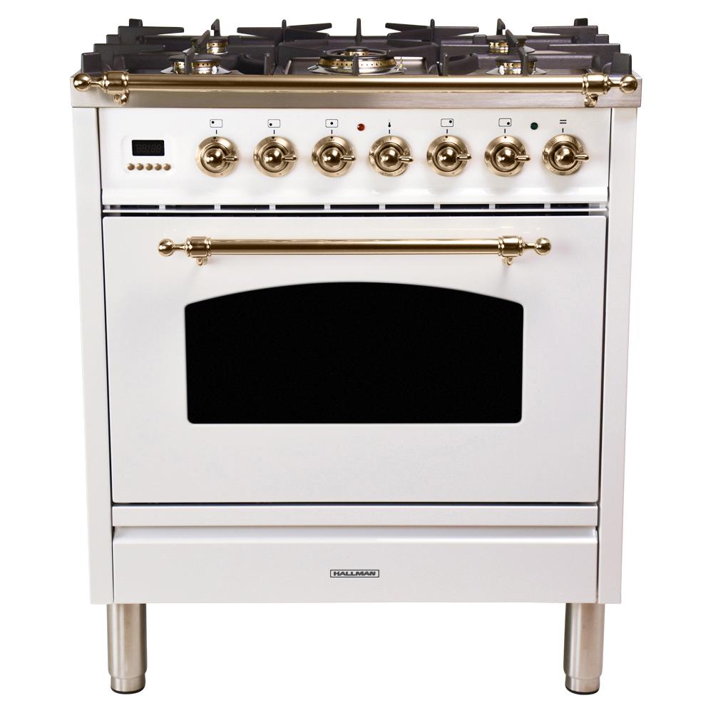 Hallman 30 In 3 0 Cu Ft Single Oven Italian Gas Range With True Single Oven Italian Gas Range With True