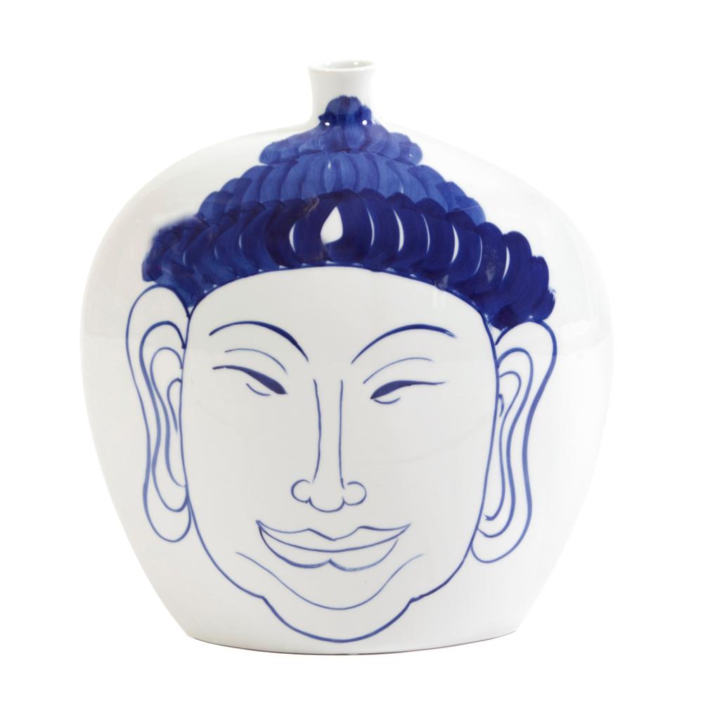 Large Blue and White Ceramic Buddha Decorative Vase61016 The Home Depot