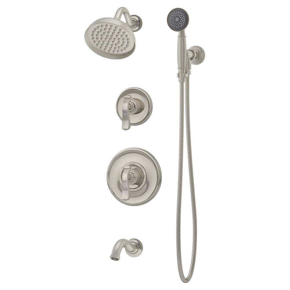 Symmons Dia 2Handle Wall Mounted Shower Trim Kit in Brushed Bronze with Hand Shower (Valve Not
