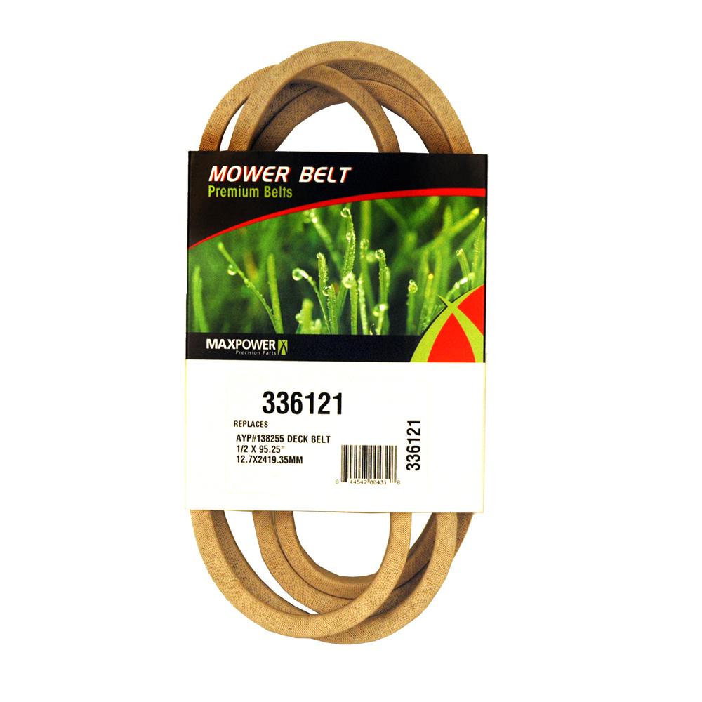 138255 Maxpower 336121 Secondary Drive Belt Replaces Poulan//Husqvarna//Craftsman 130801 160855 532138255