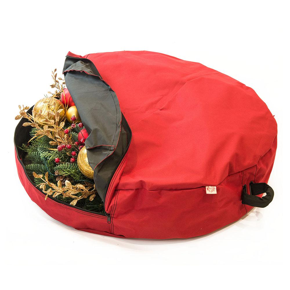 Village Lighting Company 24 in. Red Wreath Storage Bag with Direct