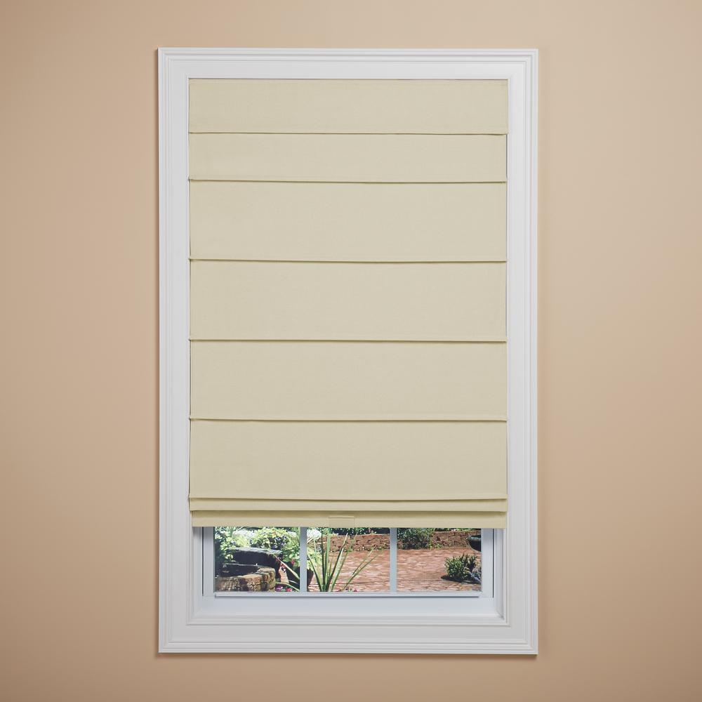 Elegant Home Fashions Tan Room Darkening Cordless Fabric Roman Shade Tan Room Darkening Cordless Fabric Roman Shade 31 In W X 64 L