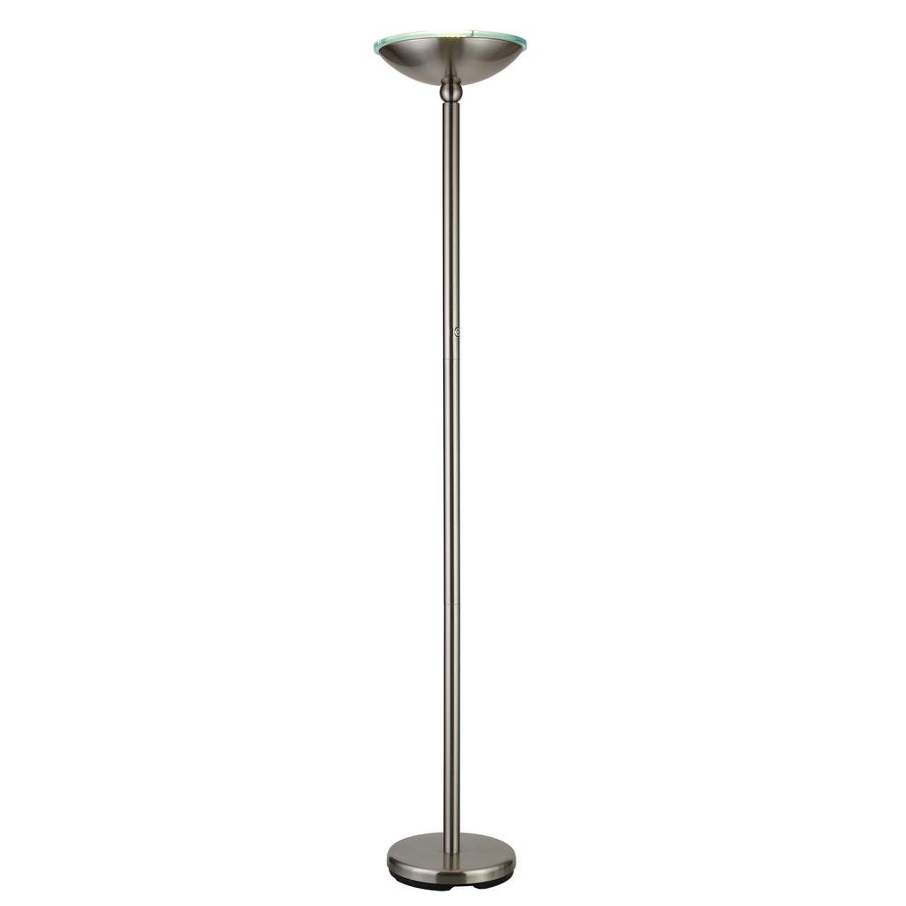 ARTIVA Saturn 71 in. Brushed Steel LED Torchiere Floor Lamp with Dimmer