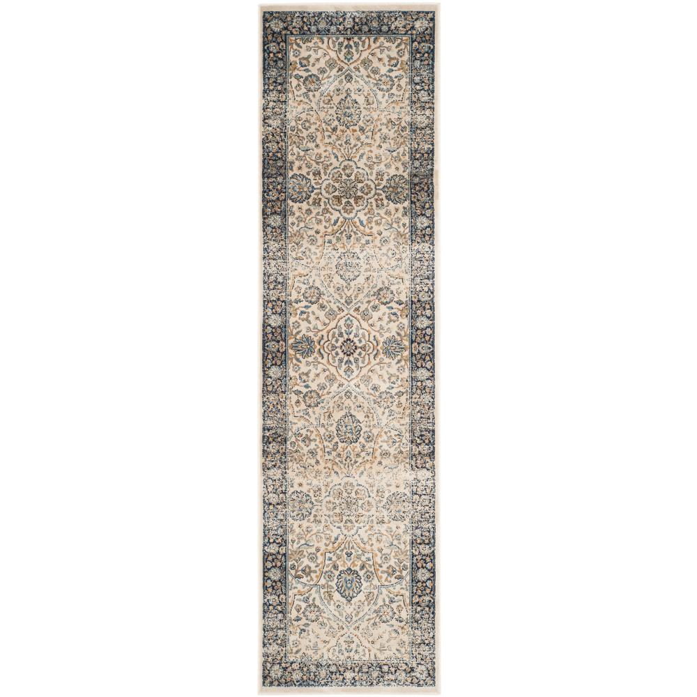 Safavieh Persian Garden Vintage Ivory Navy 2 Ft X 8 Runner Rug Safavieh Persian Garden Vintage Ivory Navy 2 Ft X 8 Runner Rug