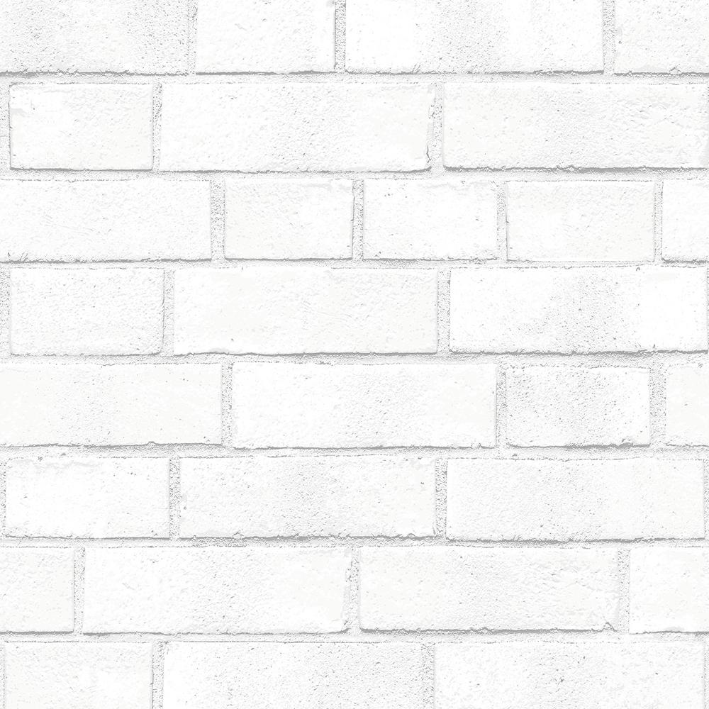 Tempaper Brick White SelfAdhesive Removable Wallpaper BR096 The Home