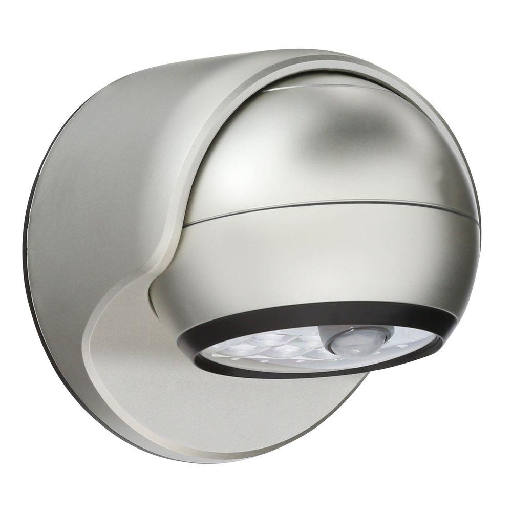 Motion Sensor Gray Outdoor Security Lighting Silver 6 Led Wireless Motion Activated Weatherproof Porch Light