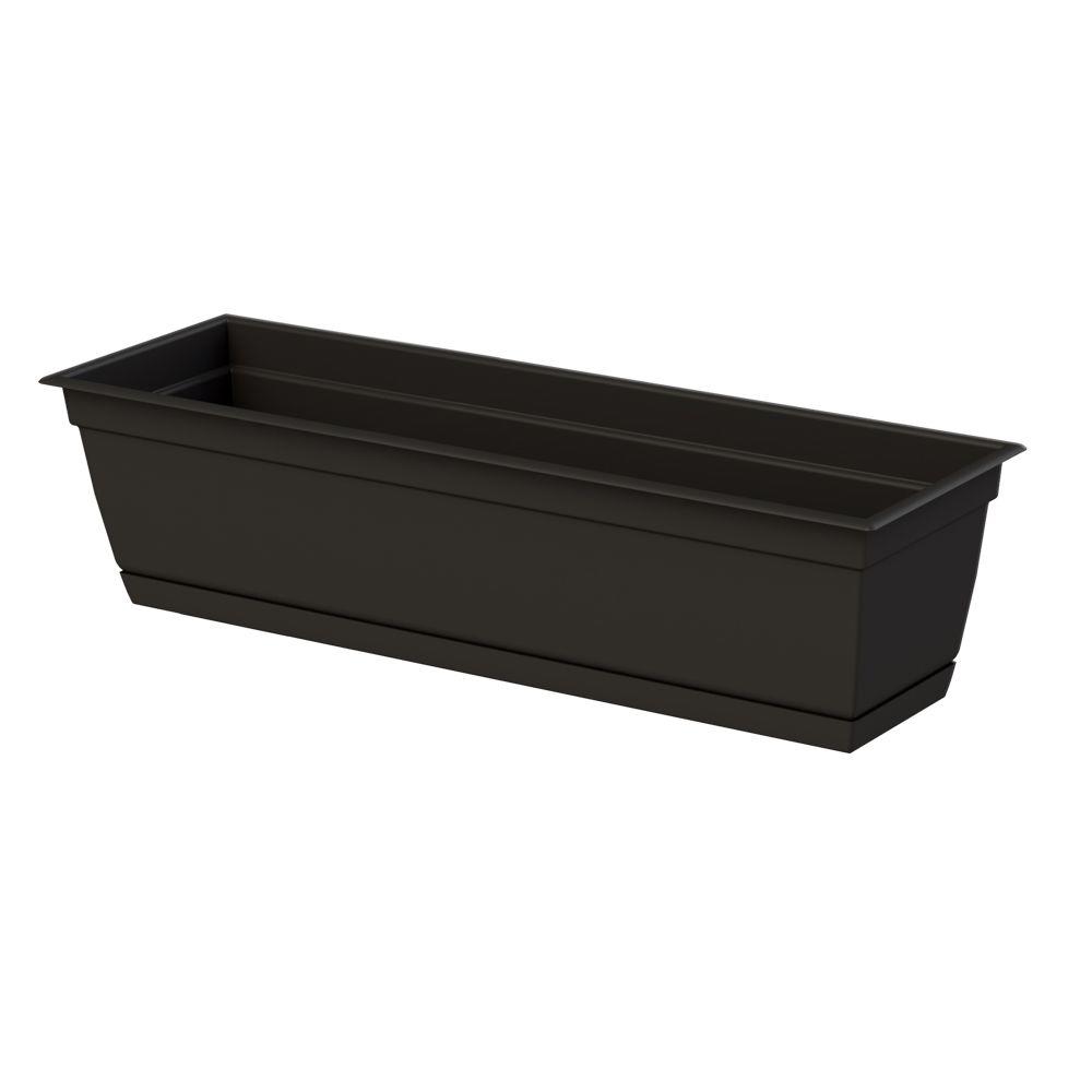 Dayton 24.0 in. x 6.70 in. Black Plastic Window Box4862441001 The