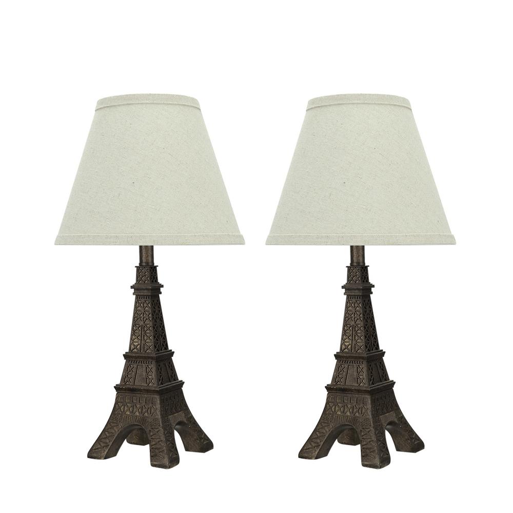 Aspen Creative Corporation 18 In Paint Antique Copper Poly Table Paint Antique Copper Poly Table Lamp With Hardback Empire Shaped