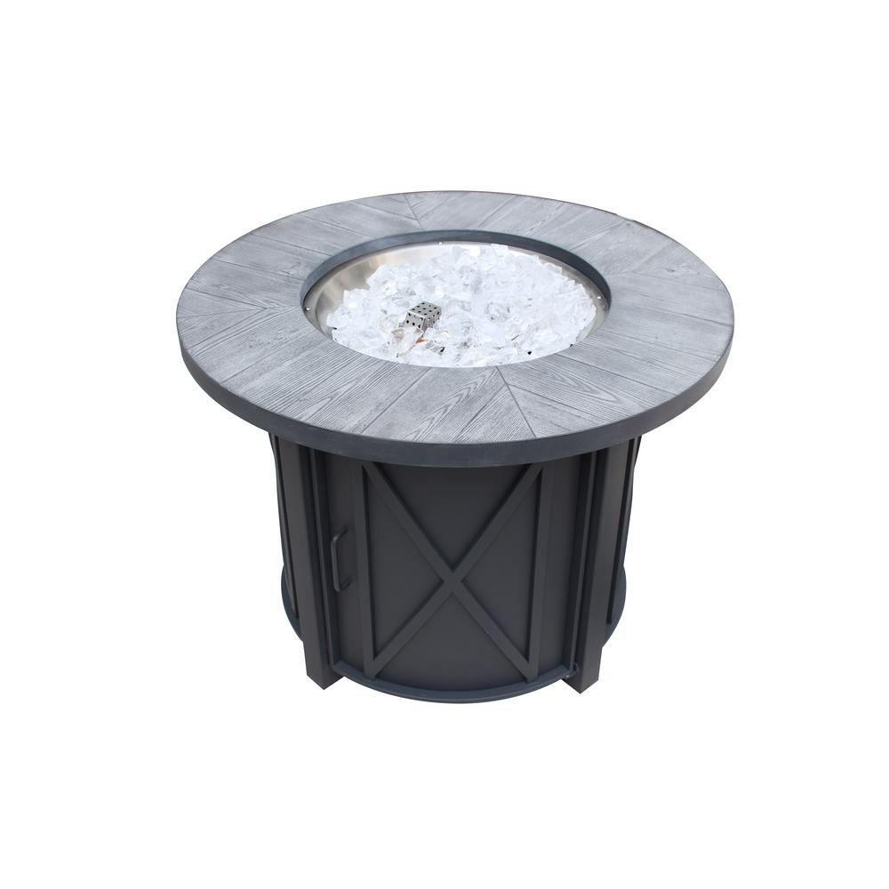 Hampton Bay Park Canyon 35 In Round Steel Propane Fire Pit Kit