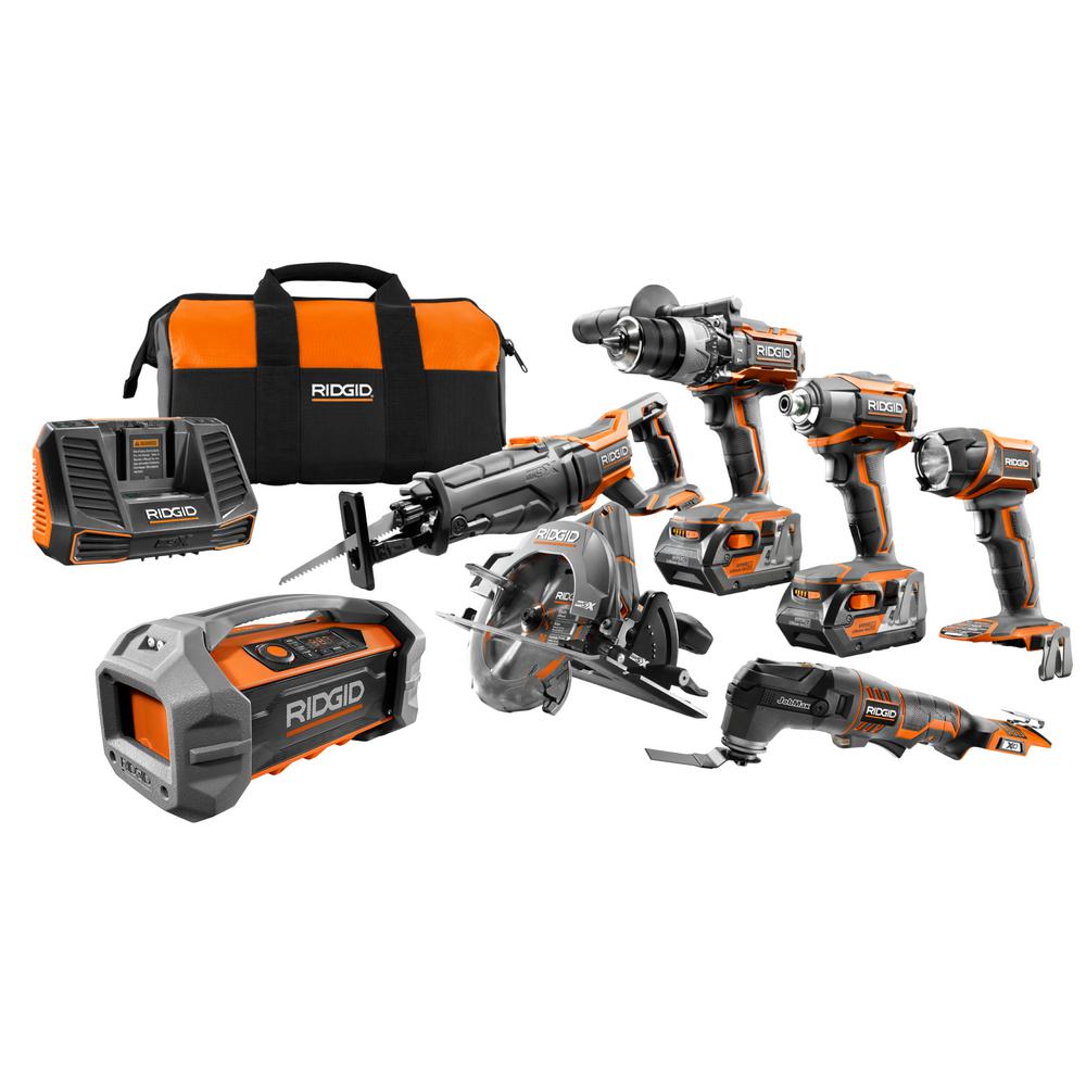 Ridgid 18-Volt GEN5X Cordless Lithium-Ion Combo Kit (7-Tool) with (2) 4.0Ah... by RIDGID