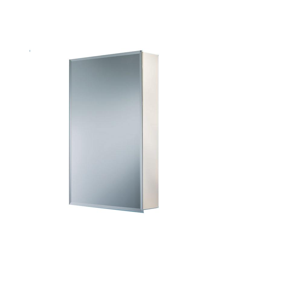 Jensen Horizon 16 In X 22 In X 4 25 In Surface Mount Bathroom Medicine Cabinet With Beveled Edge Mirror In White B72338501x The Home Depot