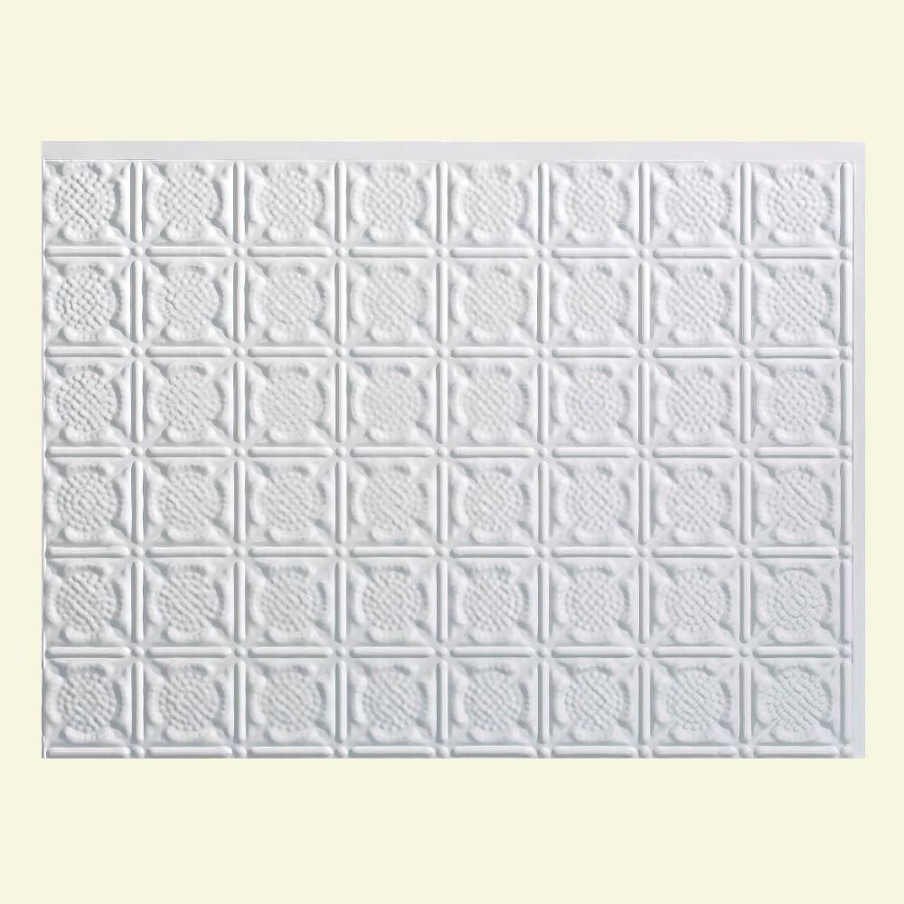 Fasade Traditional 6 18 in. x 24 in. Gloss White Vinyl Decorative Wall