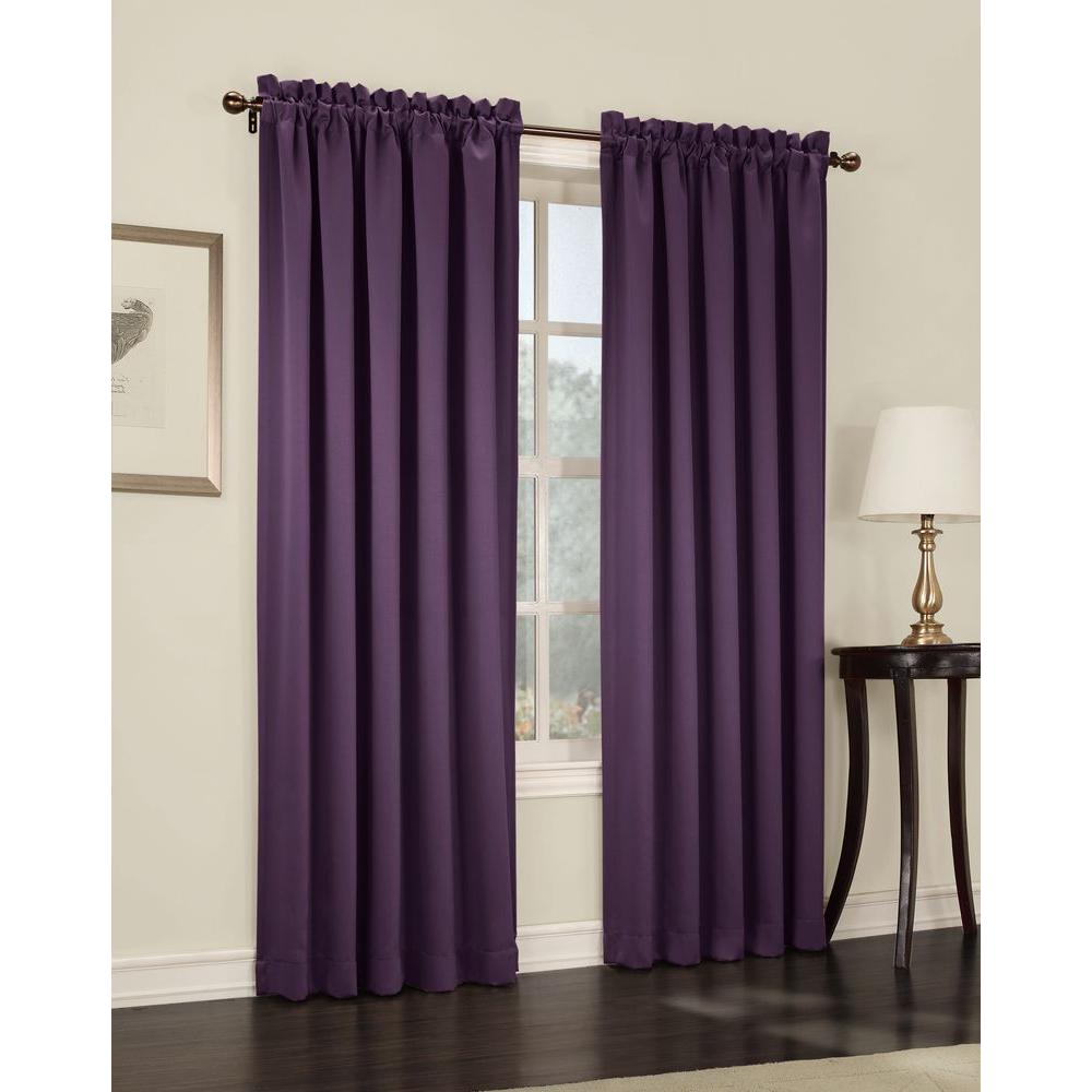 Sun Zero Semi Opaque Plum Gregory Room Darkening Pole Top Curtain Panel