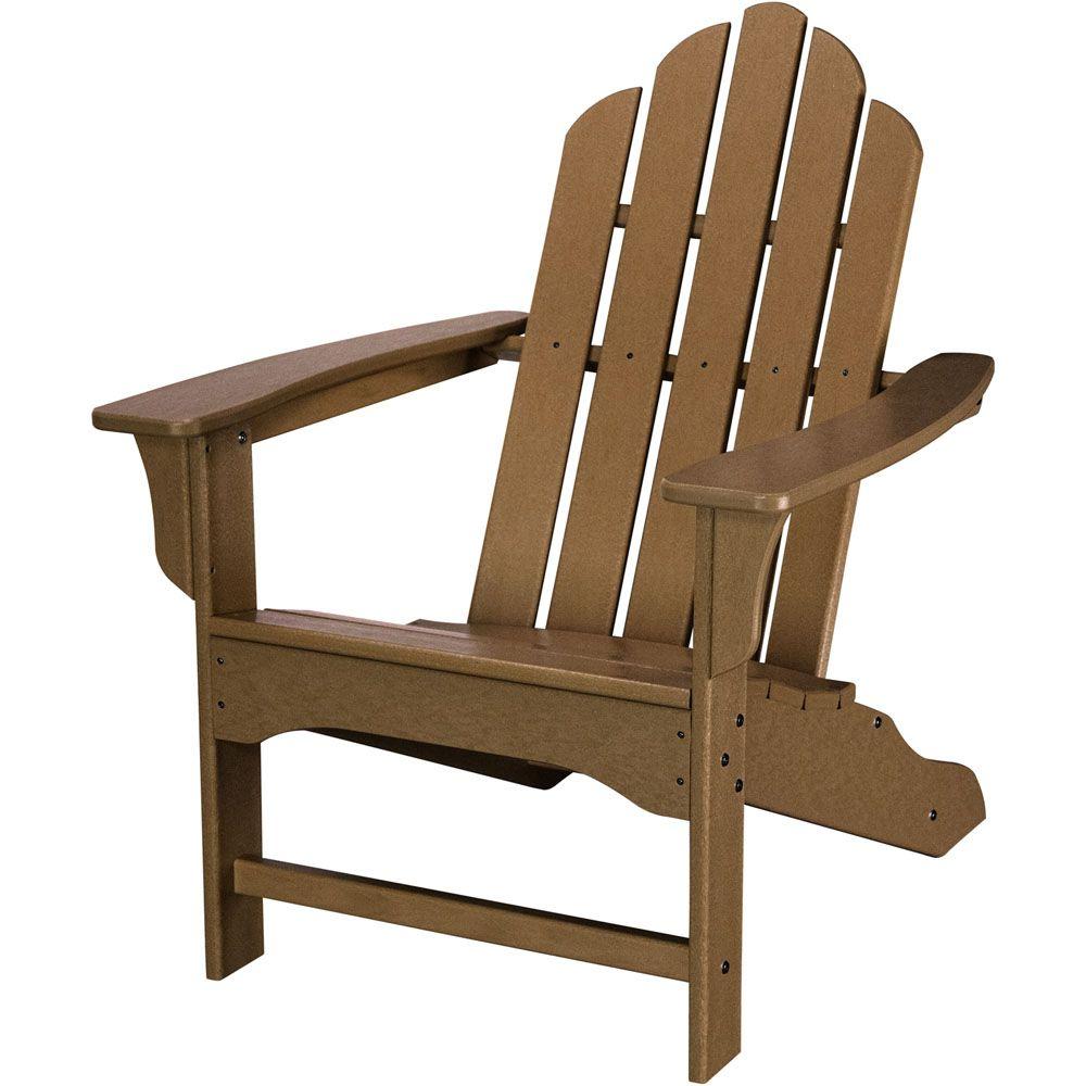 Hanover All-Weather Patio Adirondack Chair in Teak-HVLNA10TE - The Home Depot