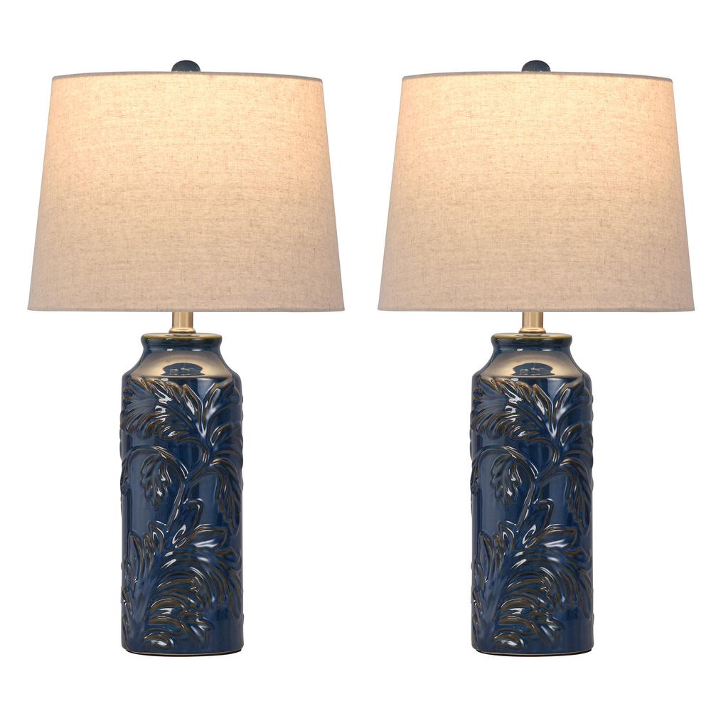 Navy Blue Ceramic Bedside Lamp, Navy Blue Ceramic Table Lamp