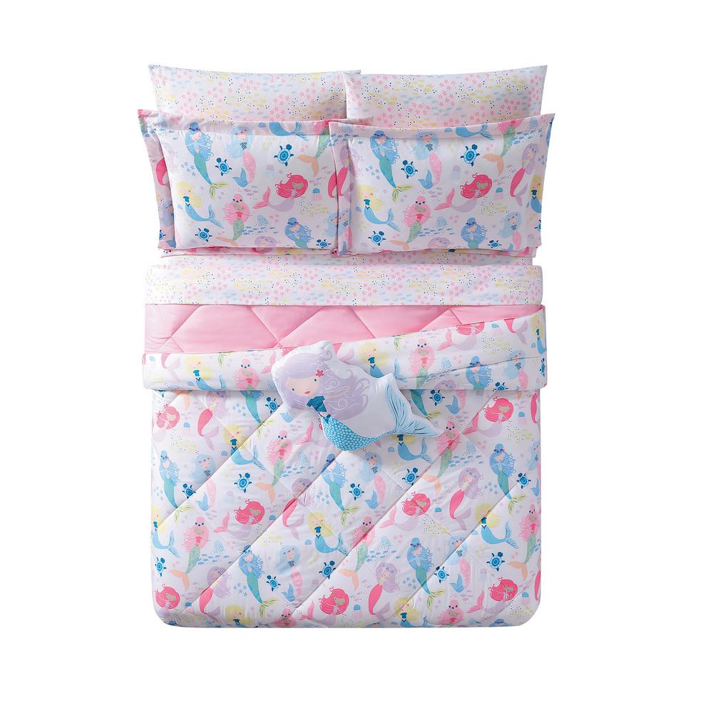 My World Kids Mermaids Full Queen Comforter Set Cs2323fq 1500 The Home Depot