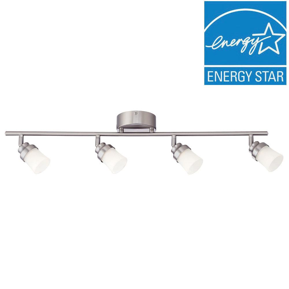 EnviroLite 3 ft. Brushed Nickel LED Track Lighting Kit with 4 LED Track
