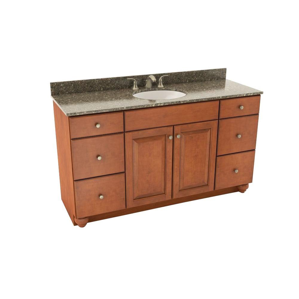 American Woodmark Charlottesville 61 In Vanity Cognac With American Woodmark Charlottesville 61 In