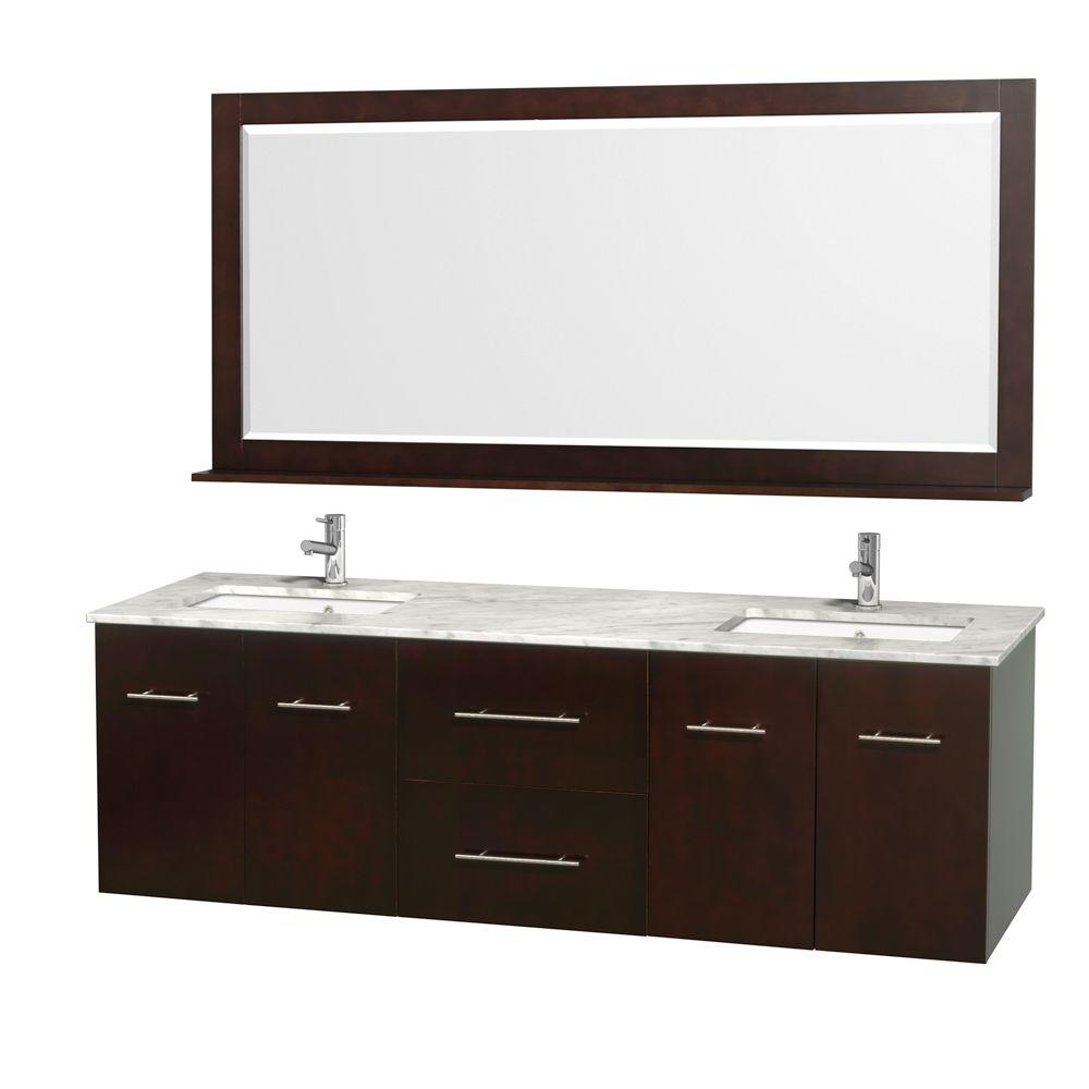 Wyndham Collection Centra 72 In Double Vanity Espresso With Wyndham Collection Centra 72 In Double Vanity Espresso With Marble Top Carrara
