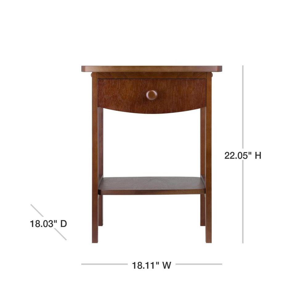 Winsome Claire Accent Table Anitque Walnut Finish 94918 The Home Depot
