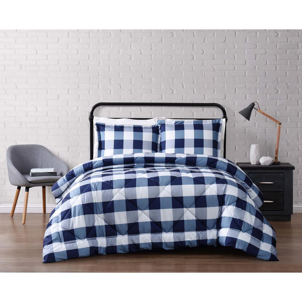 Truly Soft Buffalo 1 Piece Navy And White Twin Xl Comforter Set Cs2093bltx 1500 The Home Depot - White And Navy Blue Bedding Set Truly Soft Buffalo 1 Piece Navy And White Twin Xl Comforter Set Cs2093bltx 1500 The Home Depot - White And Navy Blue Bedding Set