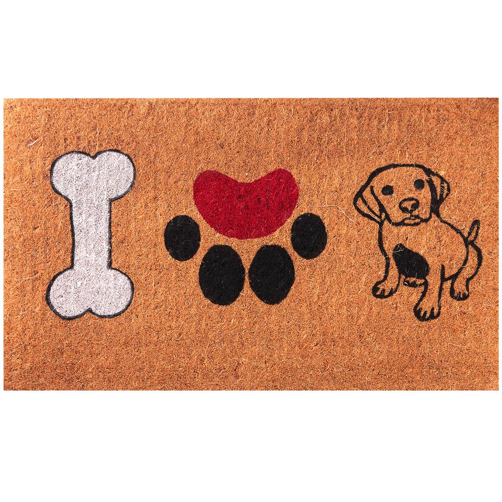 Envelor I Heart Dogs Entrance Welcome 18 In X 30 In Coir Door Mat