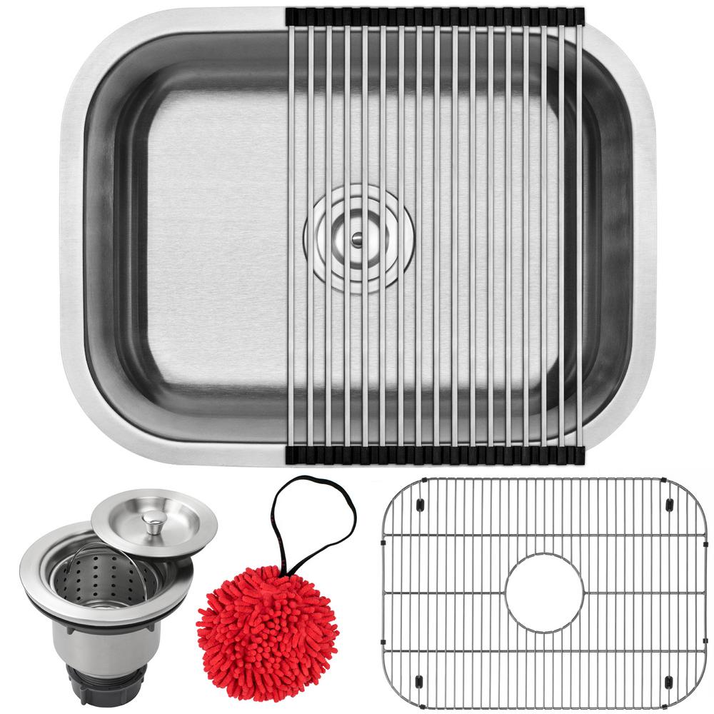Ticor Haven Undermount 16 Gauge Stainless Steel 23 In Single Basin Ticor Haven Undermount 16 Gauge Stainless Steel 23 In Single Basin Kitchen Sink With