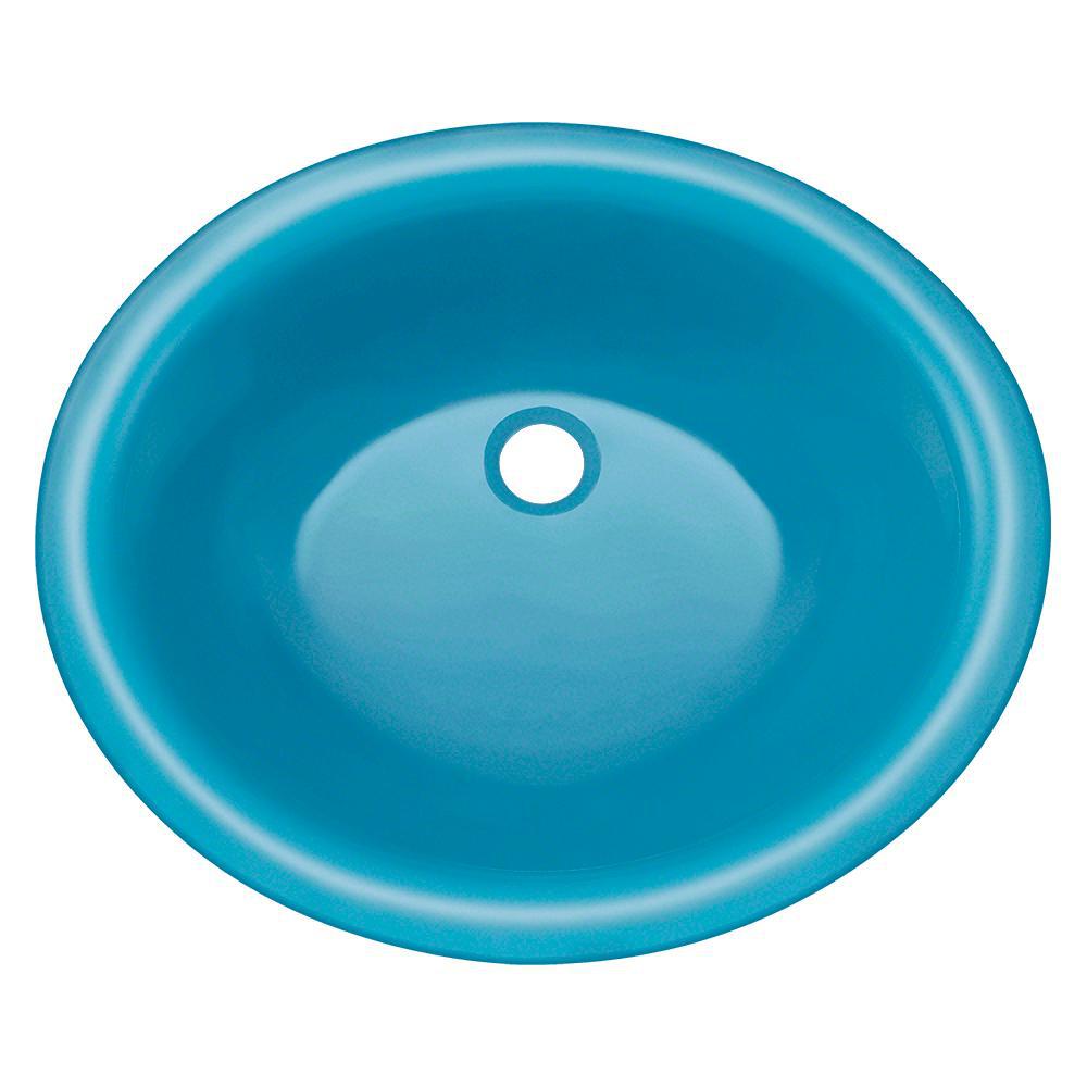 Polaris Sinks Undermount Glass Bathroom Sink in TurquoisePUGMTQ The