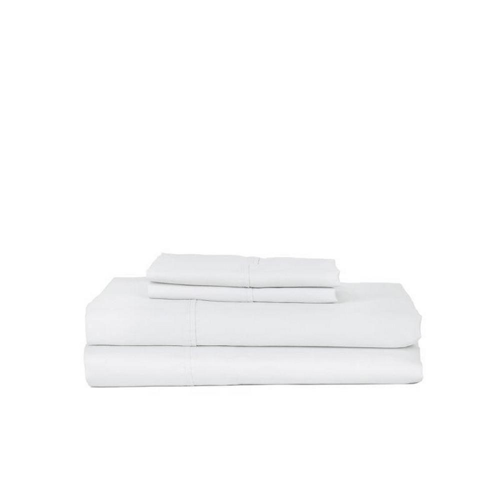 DEVONSHIRE COLLECTION OF NOTTINGHAM 4-Piece White Solid 310 Thread Count Cotton Queen Sheet Set was $129.99 now $51.99 (60.0% off)