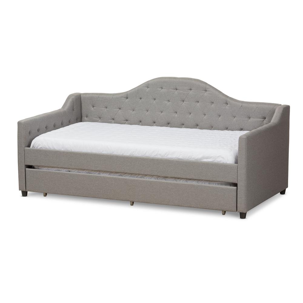 Baxton Studio Perry Light Gray Daybed With Trundle-28862-7928-HD - The ...