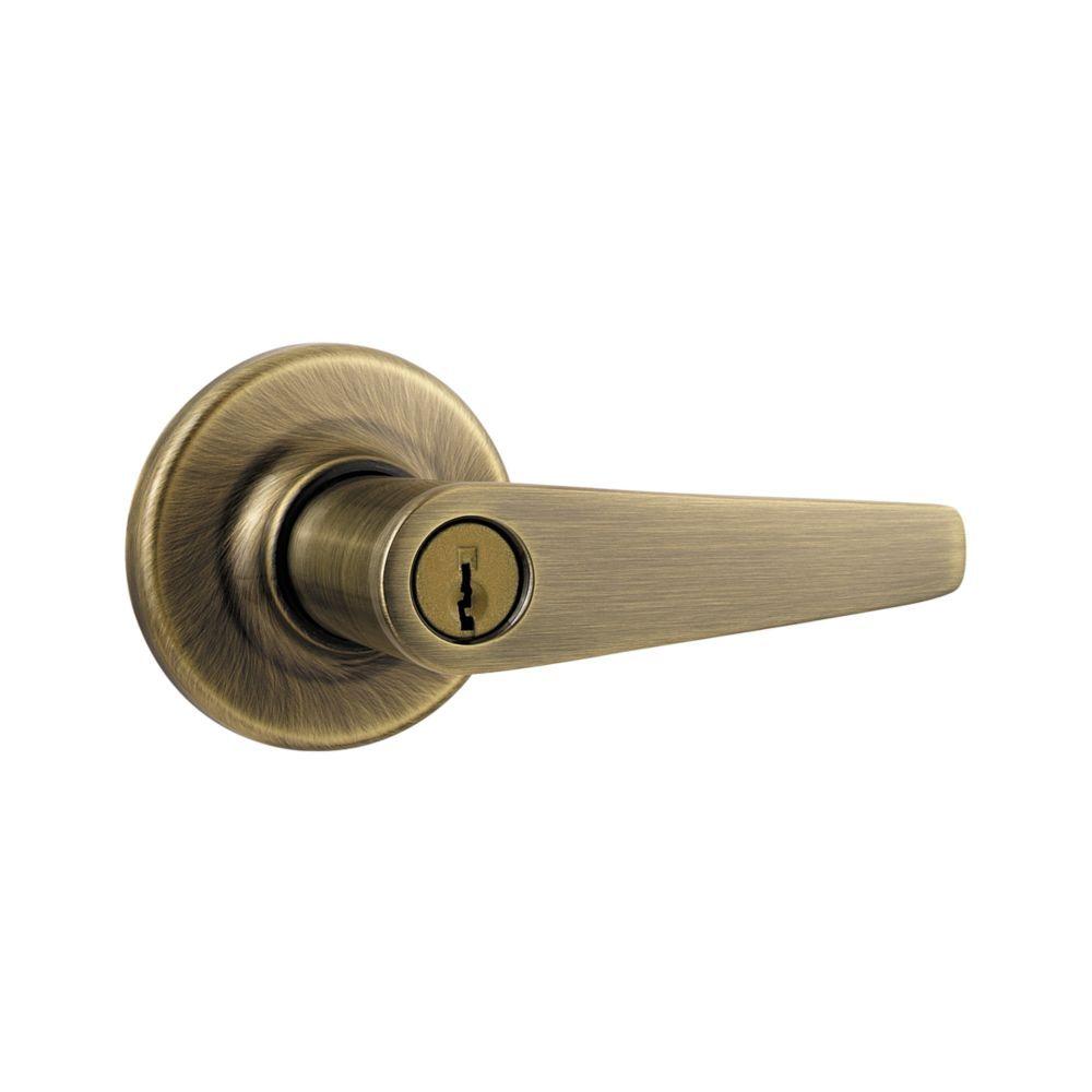 Kwikset Delta Antique Brass Exterior Entry Door Lever Kwikset Delta Antique Brass Exterior Entry Door Lever