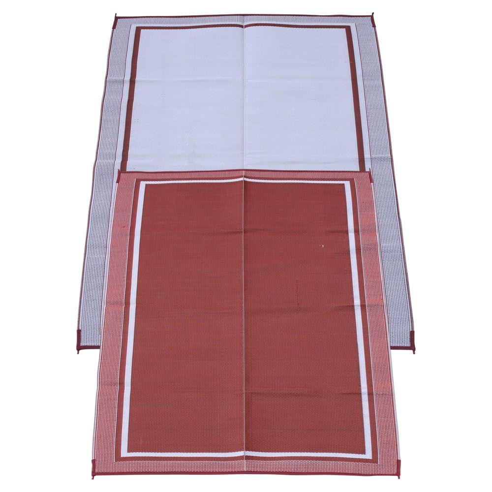 Fireside Patio Mats Cranberry Sunrise 6 ft. x 9 ft. Polypropylene