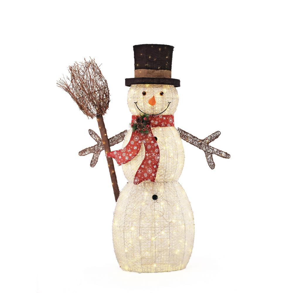 Home Accents Holiday 60 in. 175-Light Christmas LED Snowman with Broom ...