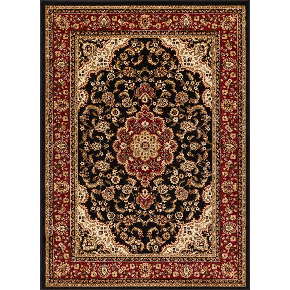 Well Woven Barclay Medallion Kashan Traditional Black 3'11" x 5'3" Area Rug