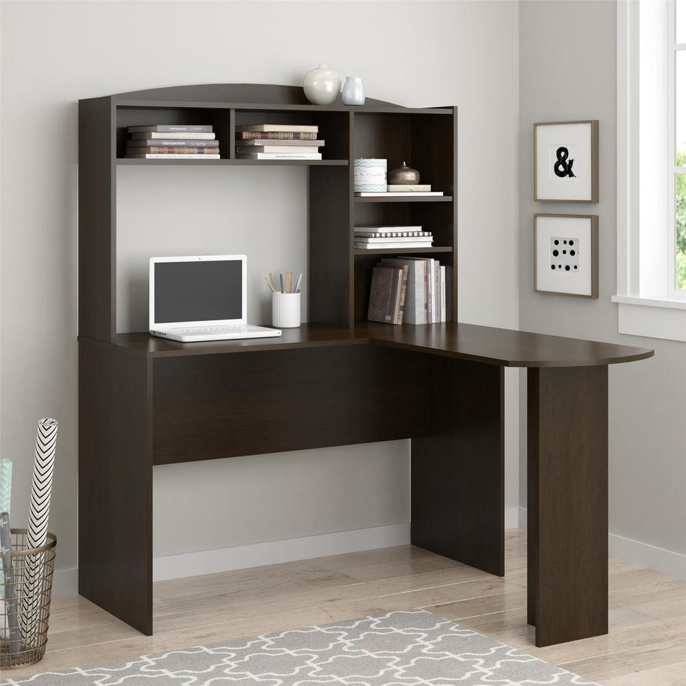 Ameriwood Gullberry Espresso Desk With Hutch Hd60874 The Home Depot