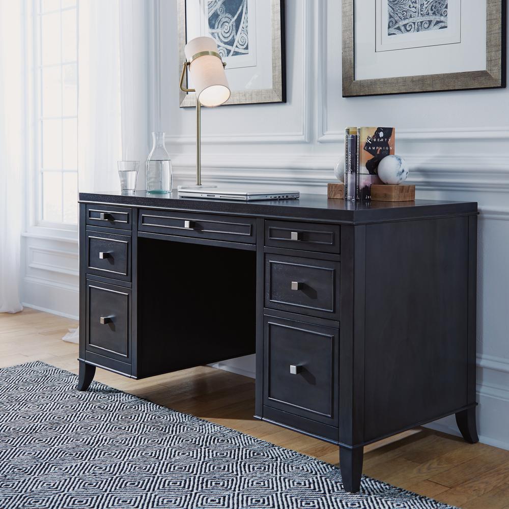 Home Styles 5th Avenue Gray Sable Executive Pedestal Desk 5436 18 5th Avenue Gray Sable Executive Pedestal Desk