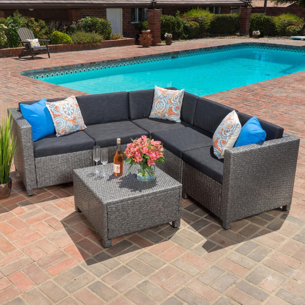 Gray Noble House Wicker Patio Furniture Outdoors The