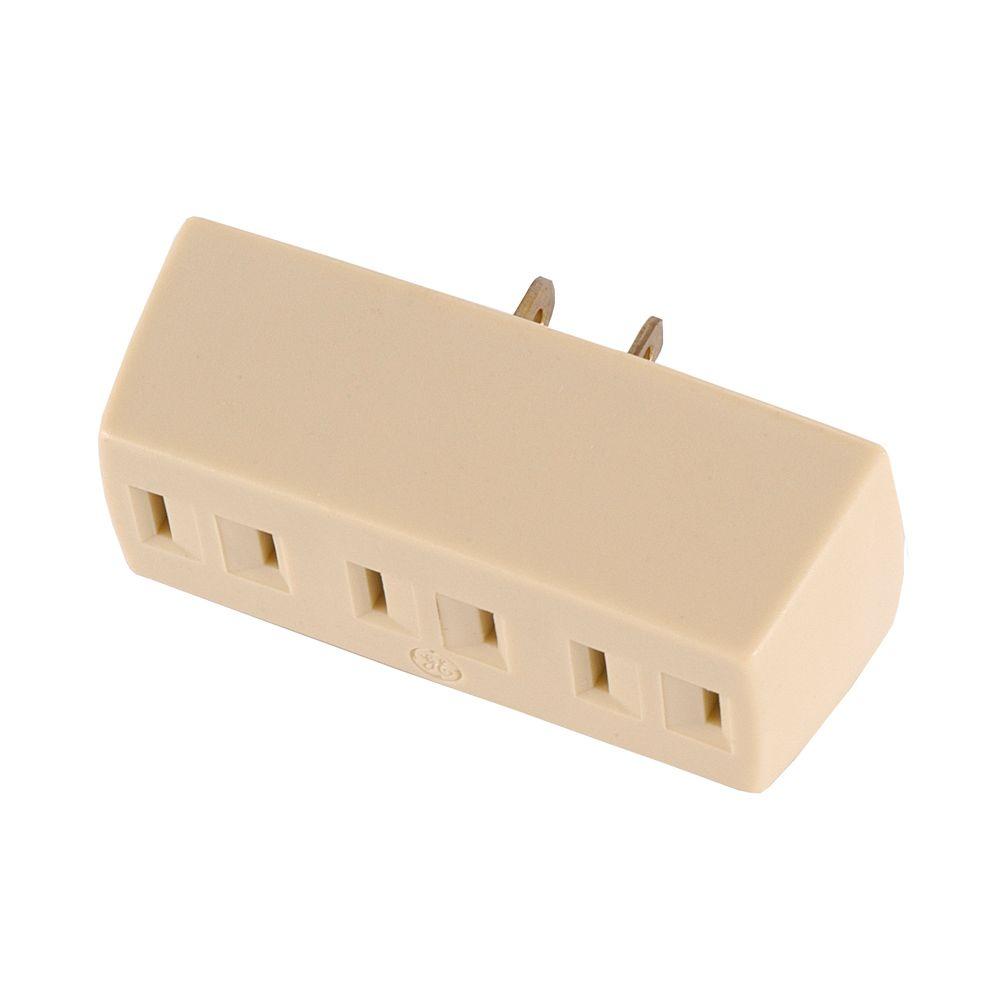 Space Saving TWO 3-Outlet Polarized Swivel Wall Adapter-UL Listed