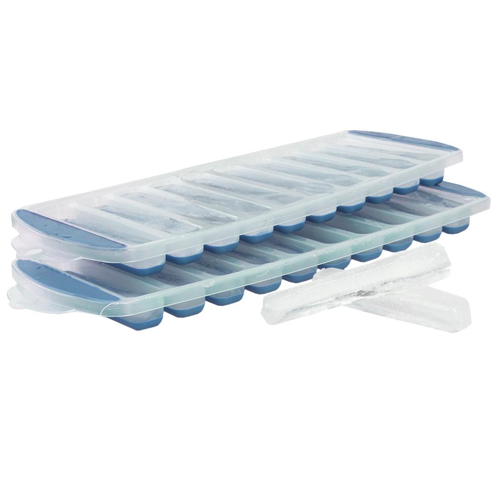 Home Basics 2-Piece Slim Blue Ice Tray