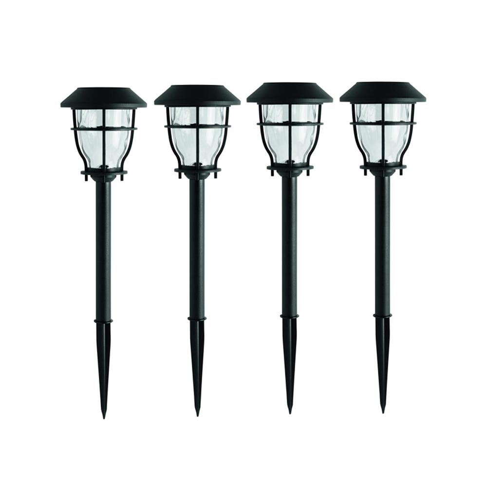 Solar Black Outdoor Integrated Led 3000k 10 Lumens Landscape Pathway Light 4 Pack Solar Black Outdoor Integrated Led 3000k 10 Lumens Landscape Pathway Light 4 Pack