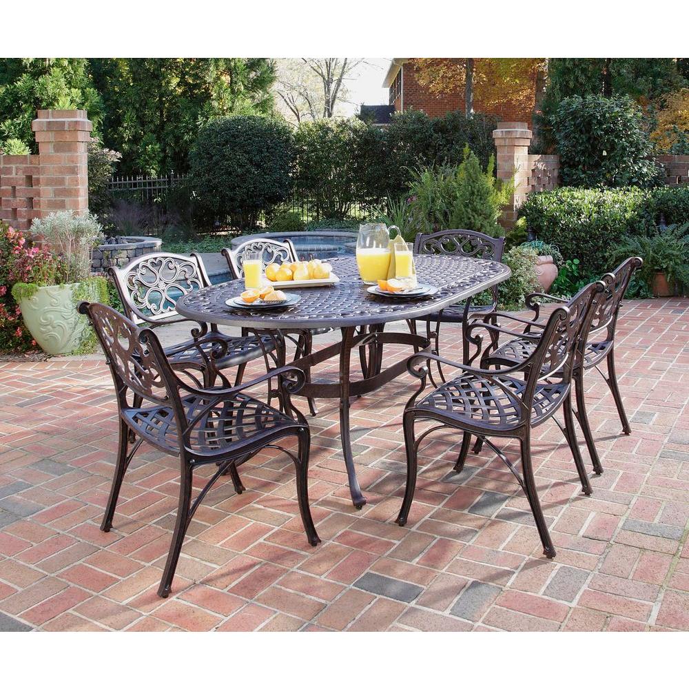 Homestyles Biscayne Bronze 7 Piece Patio Dining Set 5555 338 The