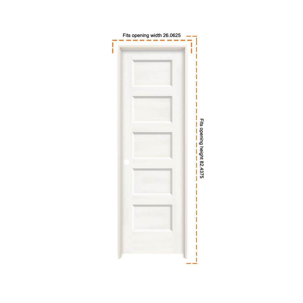 JELD-WEN 24 In. X 80 In. Conmore White Paint Smooth Solid Core Molded ...