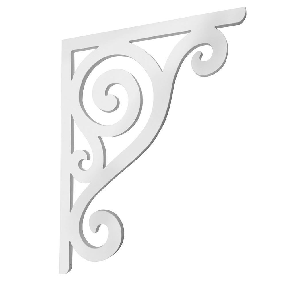 Nature Brackets Decorative 16 in. Paintable PVC Scroll Mailbox or Porch