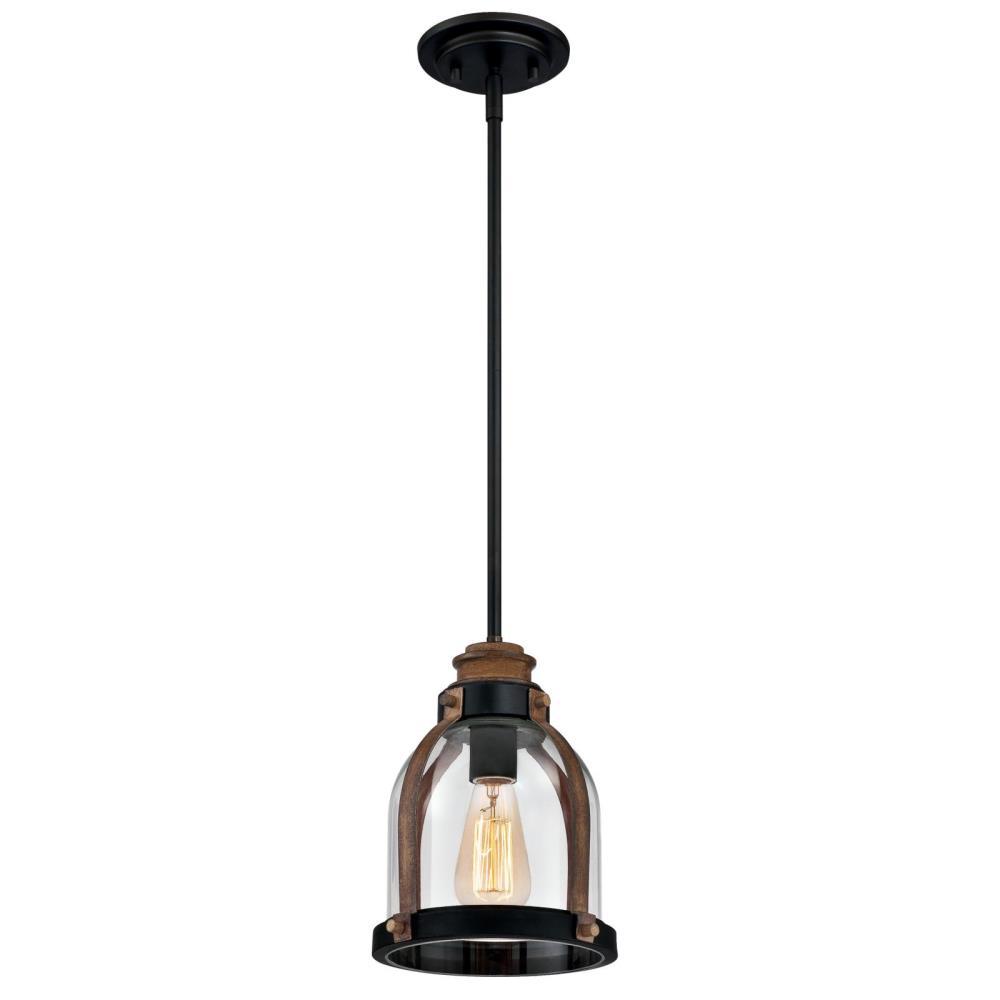 Westinghouse 1 Light Oil Rubbed Bronze With Barnwood Mini Pendant 6356300 The Home Depot