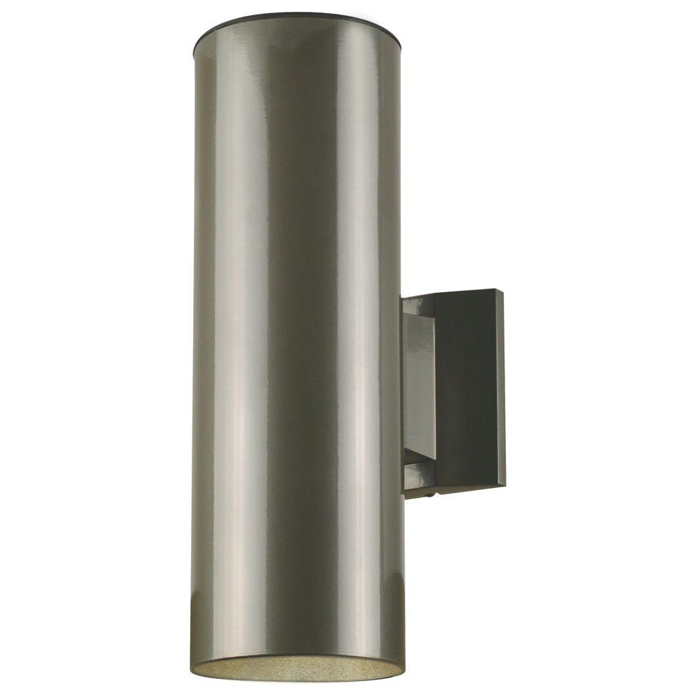 Westinghouse Outdoor Wall Lighting The Home Depot 2 Light Polished Graphite On Steel Cylinder Outdoor Wall Fixture