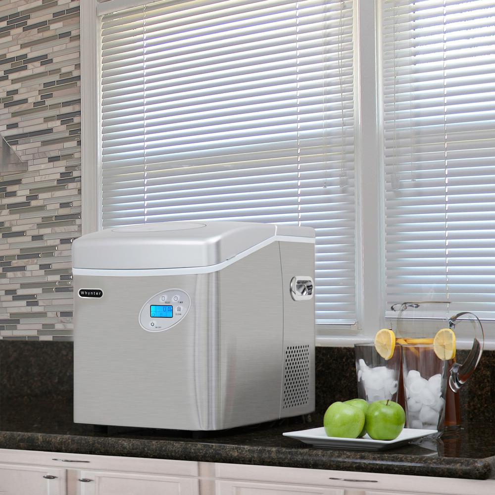 Whynter 49 Lb Portable Ice Maker In Stainless Steel With Water