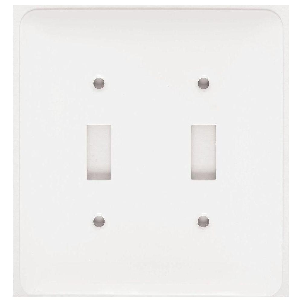 Mulberry White 2 Gang Toggle Wall Plate 1 Pack 76072 The Home Depot