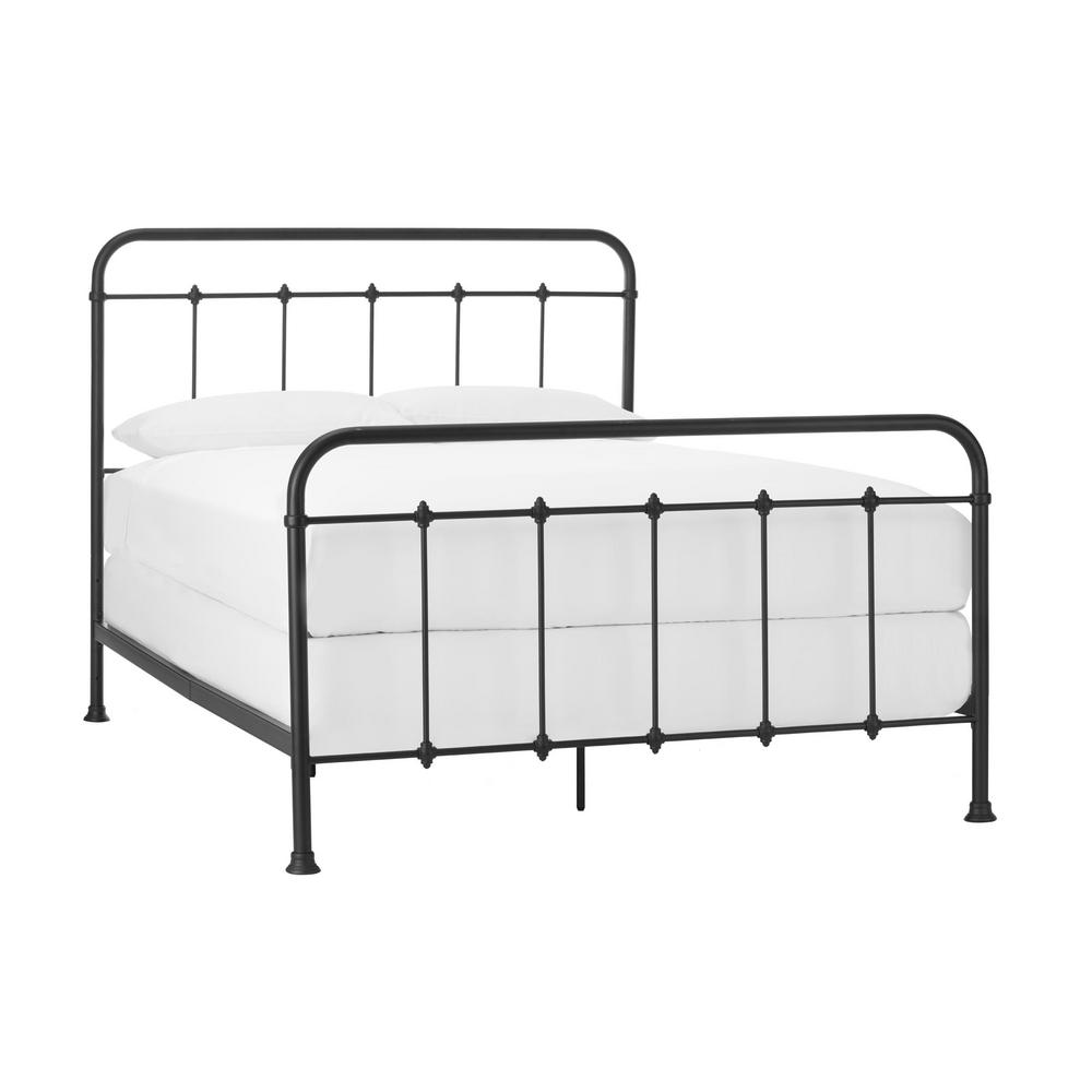 StyleWell Dorley Farmhouse Black Metal Queen Bed (64.76 in W. X 