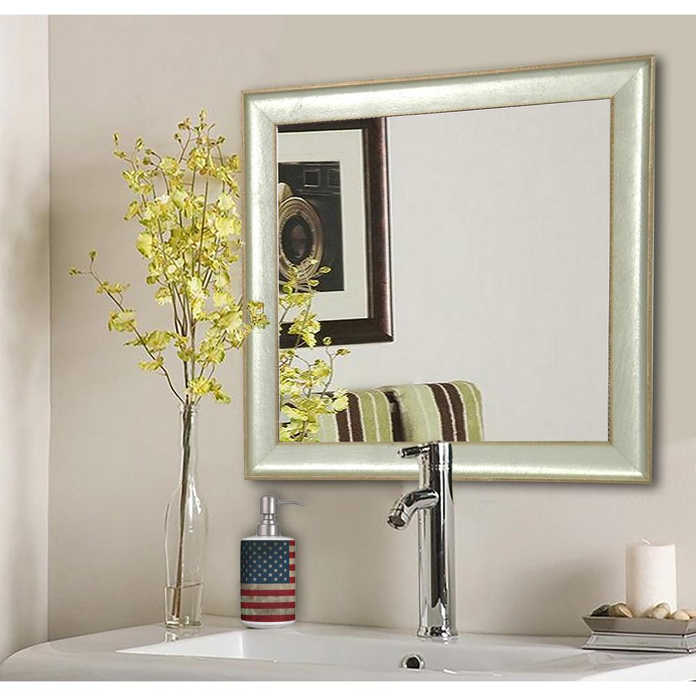 Amanti Art Distressed Cream 22.50 in. x 22.50 in. Bathroom Vanity Wall